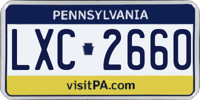 PA license plate LXC2660