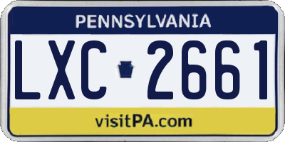 PA license plate LXC2661