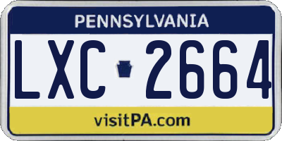 PA license plate LXC2664