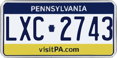 PA license plate LXC2743