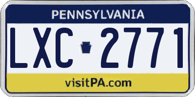 PA license plate LXC2771