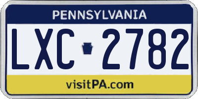 PA license plate LXC2782