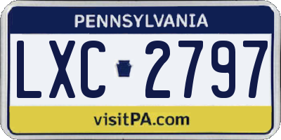 PA license plate LXC2797