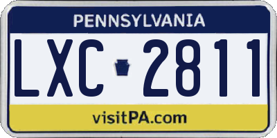 PA license plate LXC2811