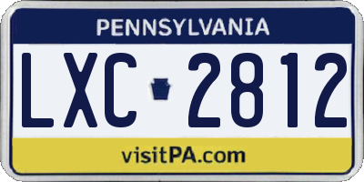 PA license plate LXC2812