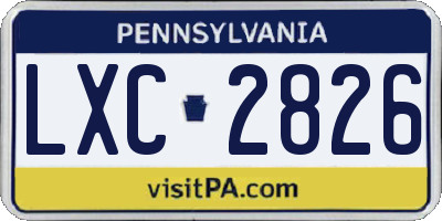 PA license plate LXC2826