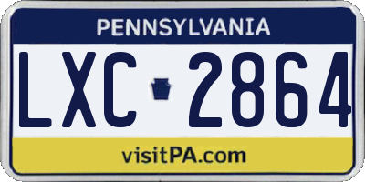 PA license plate LXC2864