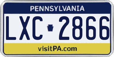 PA license plate LXC2866