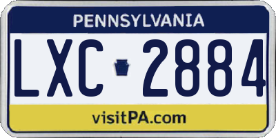 PA license plate LXC2884