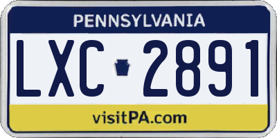 PA license plate LXC2891