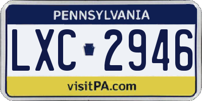 PA license plate LXC2946