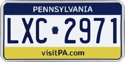PA license plate LXC2971