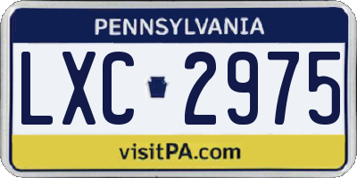 PA license plate LXC2975
