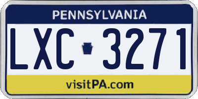PA license plate LXC3271