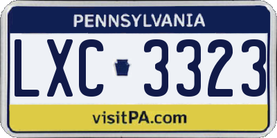 PA license plate LXC3323