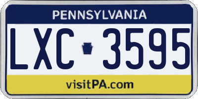 PA license plate LXC3595