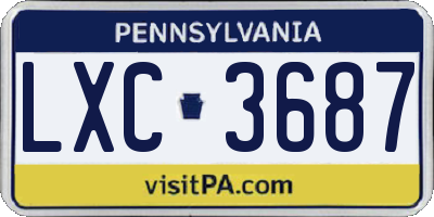 PA license plate LXC3687