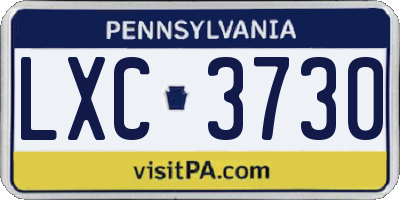 PA license plate LXC3730