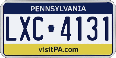 PA license plate LXC4131