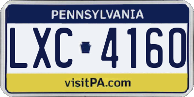 PA license plate LXC4160