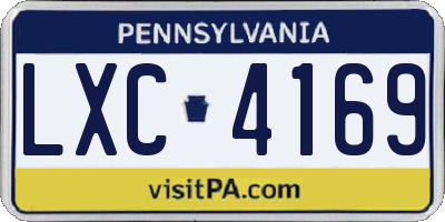 PA license plate LXC4169