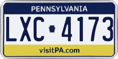 PA license plate LXC4173