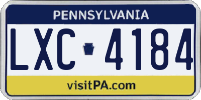 PA license plate LXC4184