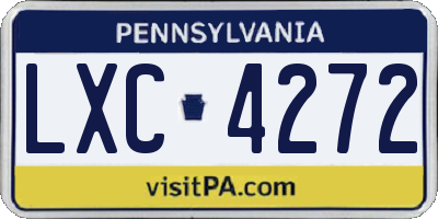 PA license plate LXC4272