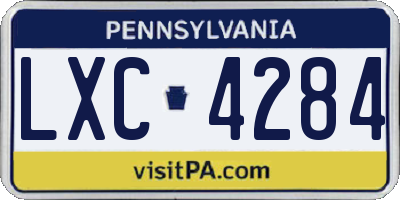 PA license plate LXC4284