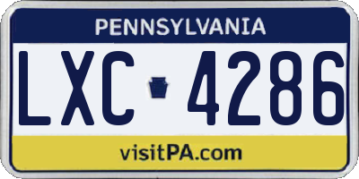 PA license plate LXC4286
