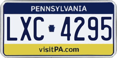PA license plate LXC4295