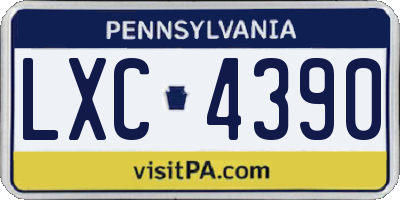 PA license plate LXC4390