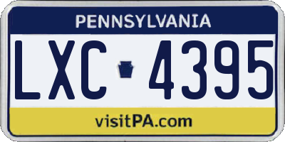 PA license plate LXC4395