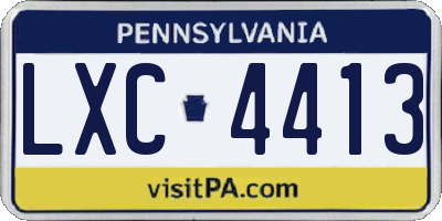 PA license plate LXC4413