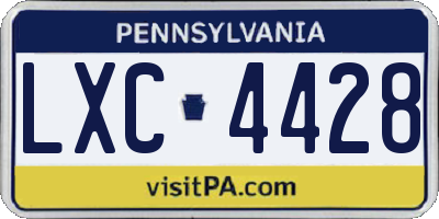 PA license plate LXC4428