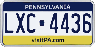 PA license plate LXC4436