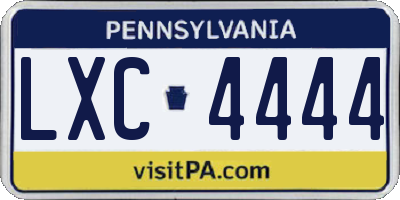 PA license plate LXC4444