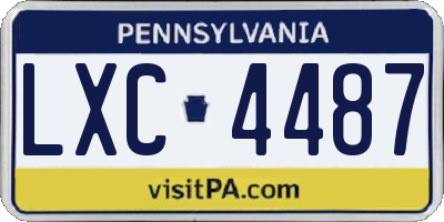 PA license plate LXC4487