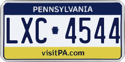 PA license plate LXC4544