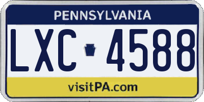 PA license plate LXC4588
