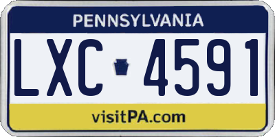 PA license plate LXC4591