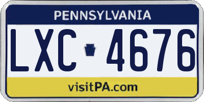 PA license plate LXC4676