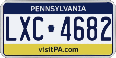 PA license plate LXC4682