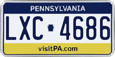 PA license plate LXC4686
