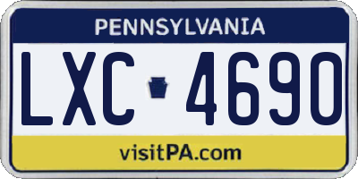 PA license plate LXC4690
