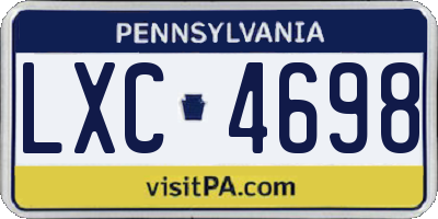PA license plate LXC4698
