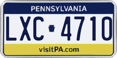 PA license plate LXC4710
