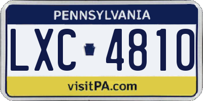 PA license plate LXC4810