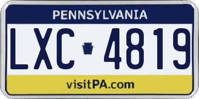 PA license plate LXC4819