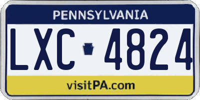 PA license plate LXC4824
